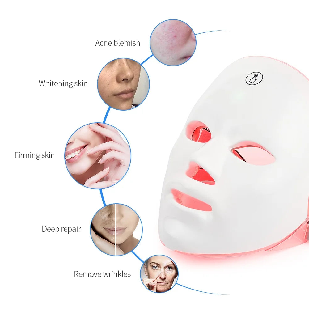 Luxe Beauty-Bloom™Rechargeable Facial LED Mask 7 Colors LED