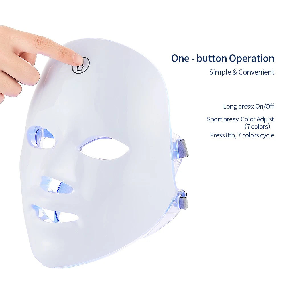 Luxe Beauty-Bloom™Rechargeable Facial LED Mask 7 Colors LED